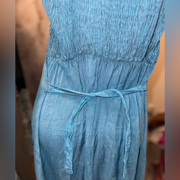 Ludy" Blue Bohemian Midi Dress - 100% Viscose - One Size - Picture 2 of 15